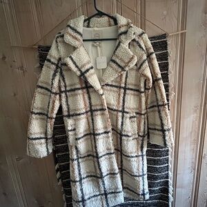 Ivory Lined Sherpa Trench Coat